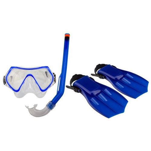 Waimea Masque de plongée junior + masque/tube/palmes bleu cobalt/noir