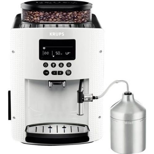 Krups Essential Ea8161 - Machine à café Automatique avec Mousseur à Lait - 15 Bar - Blanc