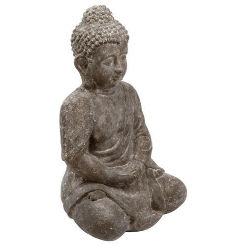 Statue en Ciment Bouddha Assis 46cm Gris