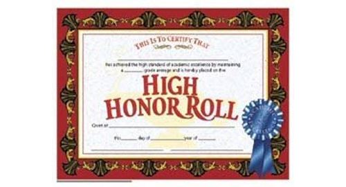 High Honor Roll Certificates (Set of 30)