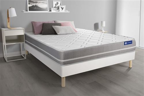 Non Communiqué Blanc Ensemble Matelas Mémoire De Forme Actimemo Touch 180X200 3Zones De Confort + Sommier Kit