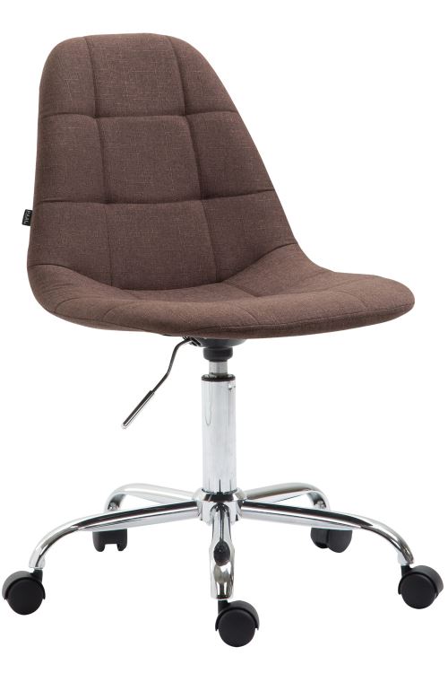 Chaise de Bureau Reims en Tissu avec Piètement en métal aspect chromé - Couleur Marron