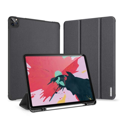 Etui en PU + TPU triple avec porte-stylet noir pour votre Apple iPad Pro 12.9 (2020)