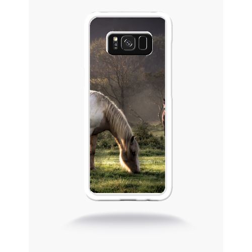 Coque Chevaux Compatible Samsung S8 Bord Transparent