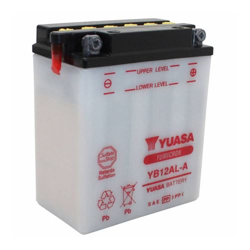 Batterie 12v 12ah yb12al-a yuasa yumicron avec entretien (lg134xl80xh160)
