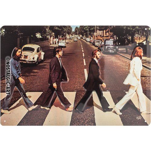 Nostalgic-Art 22261 Celebrities, The Beatles Abbey Road, plaque en métal 20 x 30 cm, multicolore, 20 x 30 x 0,2 cm