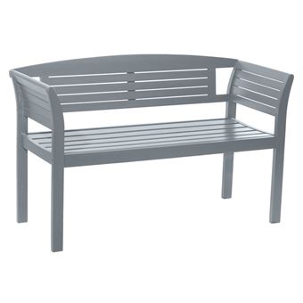 Banc De Jardin 2 Places En Acacia Hybride 129cm New York Gris Achat Prix Fnac