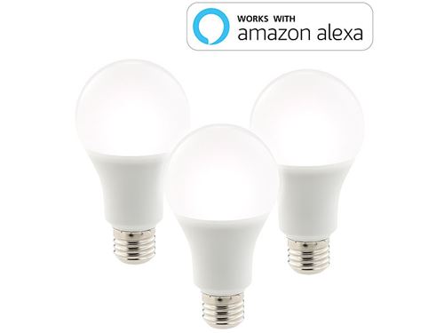 3 ampoules LED connectées E27 / 10 W / A+ - Blanc