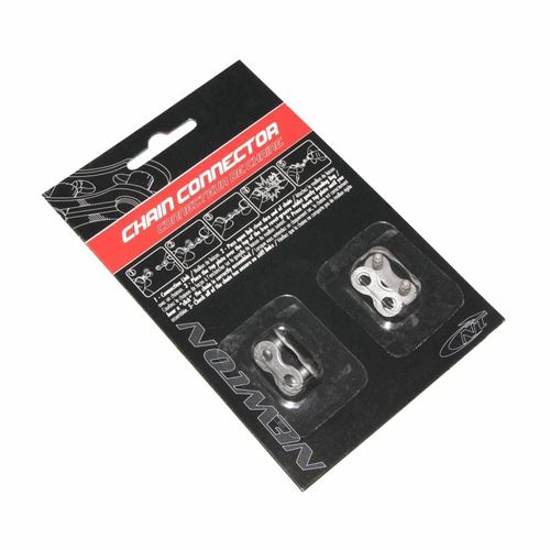 Connecteur de chaine velo 7-8v. newton anti-rouille compatible shimano-sram (attache rapide) (blister de 2 pieces)