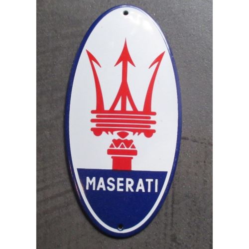 mini plaque emaillée maserati ovale tole email deco garage