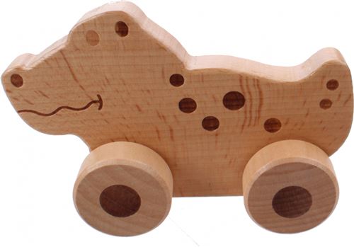 Jouéco crocodile en bois sur roues