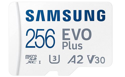Samsung MB-MC256GA Carte Mémoire MicroSD Evo Plus 256G avec Adaptateur SD 100 Mo/s en lecture et 90 Mo/s écriture