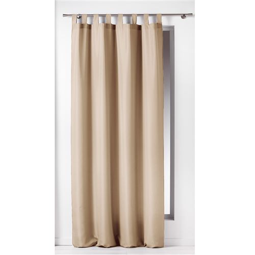 Rideau a passants 140 x 260 cm polyester uni essentiel Lin