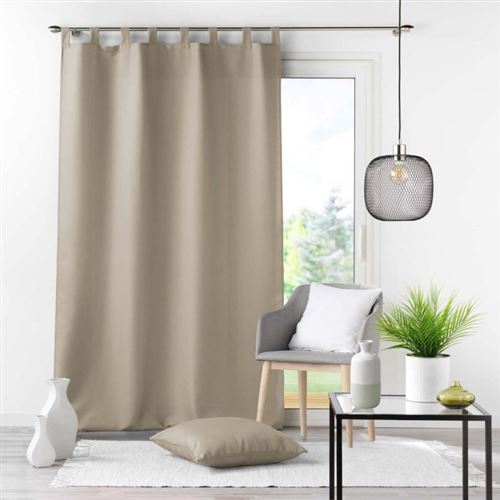 Rideau Prêt à Poser Douceur D'Intérieur - Polyester Couleur Lin - 140 X 280 Cm - À Oeillets