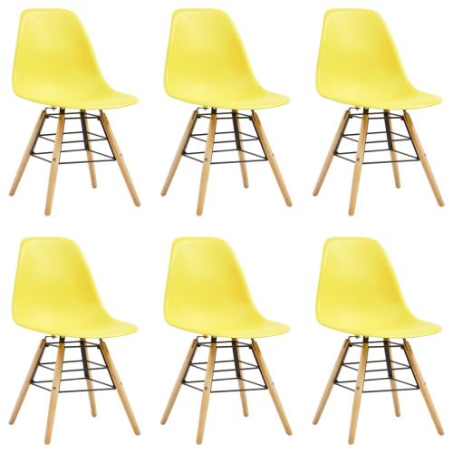 vidaXL Eetkamerstoelen 6 st kunststof geel