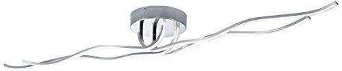 Trio leuchten plafonnier led catoki chromé, abat-jour en acrylique blanc 676413606
