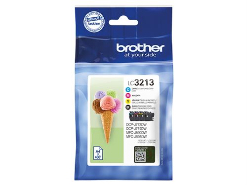 Brother cartouche lc-3213 multipack (je 1x bk m c y) - sadapte dcp-j772dw, dcp-j774dw, mfc-j890dw, mfc-j895dw