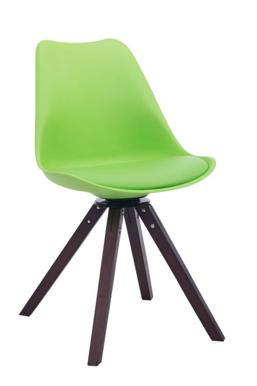 Chaise de salle à manger Troyes Pivotante Piétement en Forme Carrée , Vert/Noyer
