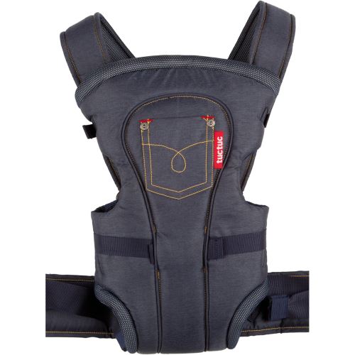 Sac à dos porte-bébé multi-positions de tuc tuc (monde - parents - dos) doté de ceintures larges et rembourrées.