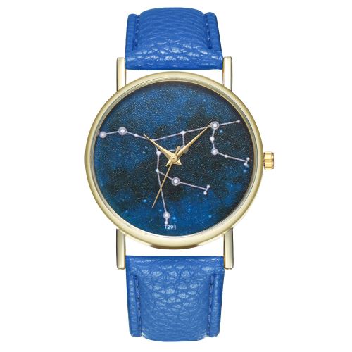 Mme cadeau de montre homme créatif géométrie minimaliste ligne tendance montre à quartz T291-ABleu foncé