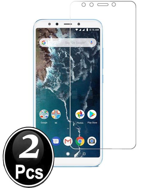 Xiaomi Mi A2 Mi 6X Vitre protection d'ecran en verre trempé incassable lot de 2 Glass
