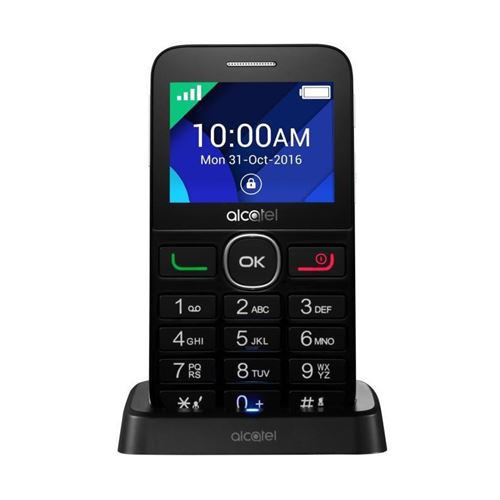 Alcatel One Touch 20.08G - Téléphone mobile - microSDHC slot - GSM - 240 x 320 pixels - RAM 8 Mo - 2 MP - noir, blanc