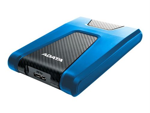 ADATA DashDrive Durable HD650 - Vaste schijf - 1 TB - extern (draagbaar) - 2.5 - USB 3.1 - 256-bits AES - blauw