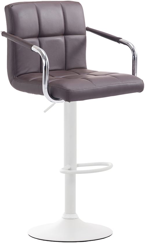 Tabouret de bar Lucy V2 en similicuir avec Piètement en Métal , Marron/Blanc