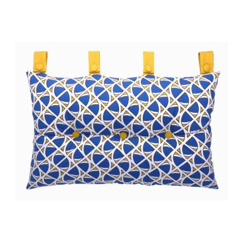Coussin tete de lit 100% coton imprimé DJIBOUTI 50x70cm - Jaune