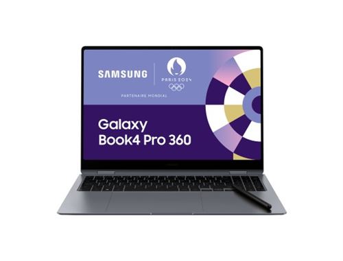 Samsung Galaxy Book4 Pro 360 - Conception inclinable - Intel Ultra 5 - 125H / jusqu'à 4.5 GHz - Evo - Win 11 Home - Intel Arc Graphics - 16 Go RAM - 512 Go SSD NVMe - 16" AMOLED écran tactile 2880 x 1800 (WQXGA+) @ 120 Hz - Wi-Fi 6E, Bluetooth - gris -