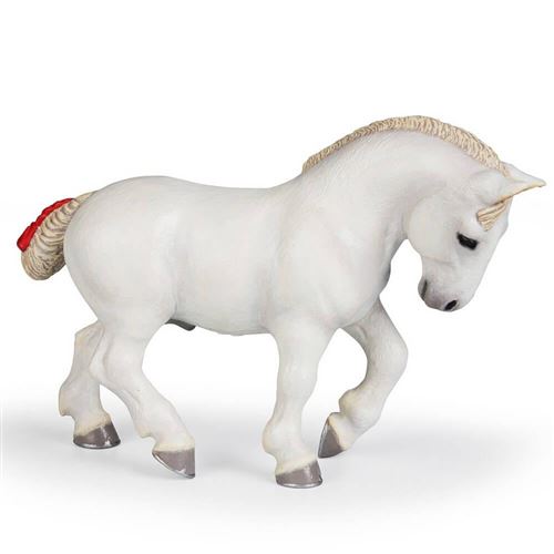 Papo - Figurine Percheron blanc