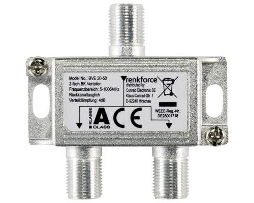 Non Communiqué Renkforce Répartiteur Tv Câble 2 Voies 5 - 1006 Mhz