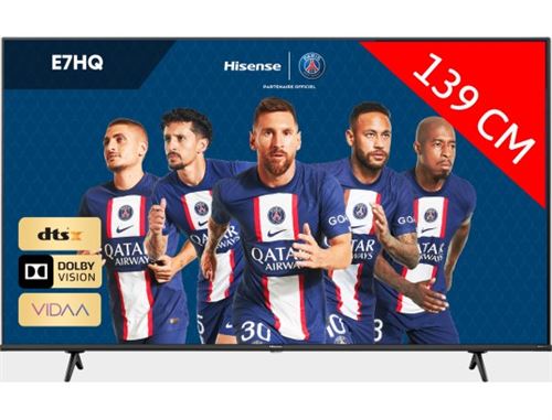 Hisense 55E77HQ - 55 diagonale klasse E77HQ Series led-achtergrondverlichting lcd-tv - QLED - Smart TV - VIDAA - 4K UHD (2160p) 3840 x 2160 - HDR - direct brandende led, Quantum Dot - zwart