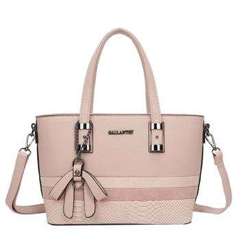 Sac à Main pour Femme avec Nœud et Bandoulière à Effet Python Gallantry Rose - 1