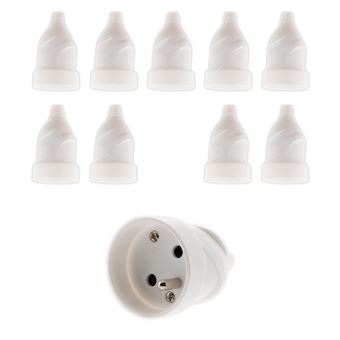 Zenitech Spina Maschio 16A 2P+T Con Strumento Spellafili Integrato - Certificato NF, Sicurezza Bambini, Bianco