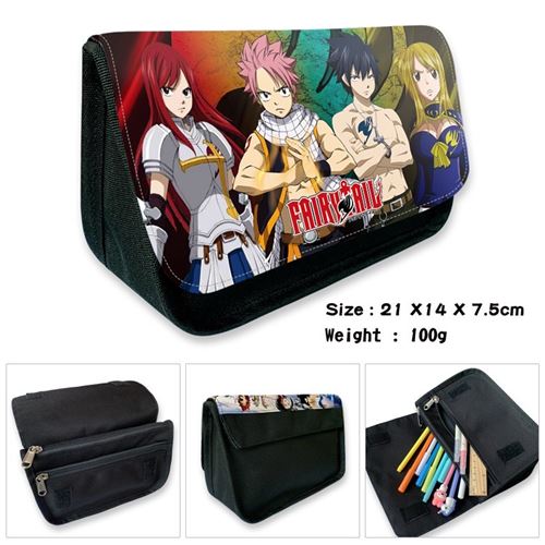 Trousse à crayon Fairy Tail pour Garçon et Filles (PC5681) 21x14x7.5 cm Noir
