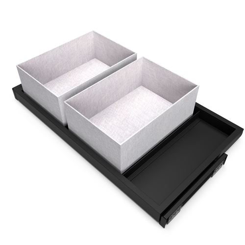 Emuca Noir Kit De Tray, 2 Paniers D'organisation Et Cadre De Roulement Soft Close Pour Armoires, Réglable, Module 800Mm, Texturé - Image 4