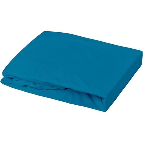 Drap housse + Alese Uni - 100% Coton - oeko-Tex - Blanc/Canard - 60 x 120 cm