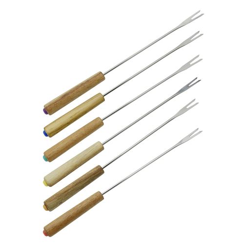 Lot de 6 fourchettes à fondue savoyarde en bois FSC Fackelmann Eco Friendly ref 31029