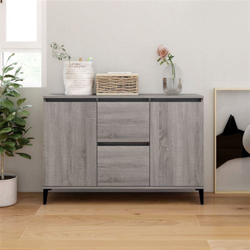 Non Communiqué Sonoma Gris Buffet 104X35x70 Cm Bois D Ingénierie