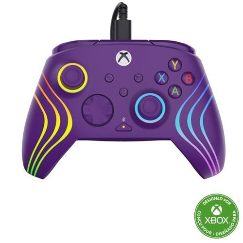 Manette de jeu - Xbox Series X S, Xbox One et PC - Afterglow Wave - RGB - Filaire - Violet -