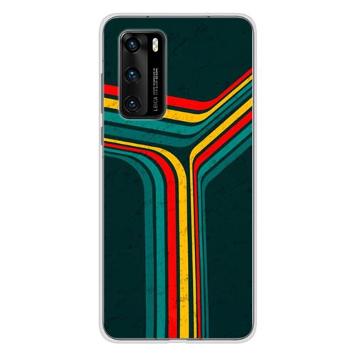 Coque en silicone imprimée compatible Huawei P40 Retro lines