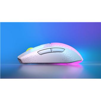 ROCCAT Burst Pro Air - Souris - ergonomique - optique - 6 boutons - sans fil - 2.4 GHz, Bluetooth 5.2 - récepteur sans fil USB - blanc