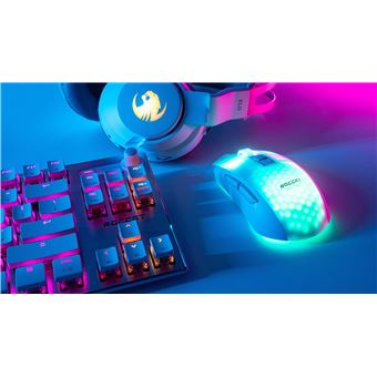 ROCCAT Burst Pro Air - Souris - ergonomique - optique - 6 boutons - sans fil - 2.4 GHz, Bluetooth 5.2 - récepteur sans fil USB - blanc