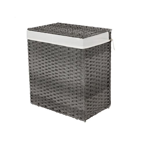 Panier à Linge SONGMICS 2 Compartiments Gris LCB52WG