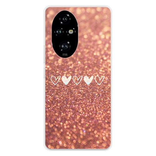Coque en silicone imprimée compatible Huawei Honor 200 Pro 5G Paillettes coeur