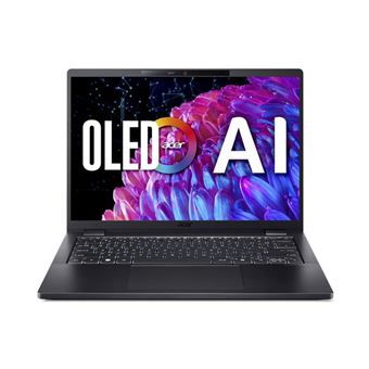 Acer TravelMate P6 14 TMP614-73-TCO - Conception de charnière à 180 degrés - Intel Core Ultra 7 - 165H / jusqu'à 5 GHz - Evo vPro - Win 11 Pro - Intel Arc Graphics - 32 Go RAM - 1.024 To SSD NVMe - 14" OLED 2880 x 1800 (WQXGA+) - Éthernet - Wi-Fi 7 -