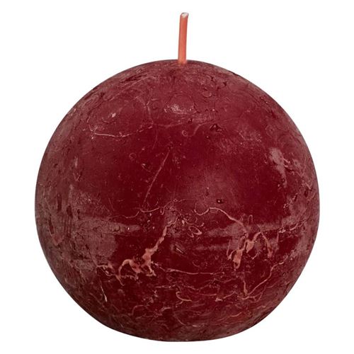 Bolsius Bougies boule rustiques Shine 6 pcs 76x190 mm Rouge velours