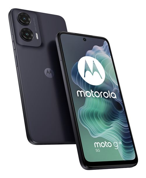 Motorola Moto G35 - 5G smartphone - double SIM - RAM 4 Go / Mémoire interne 128 Go - microSD slot - Écran LCD - 6.72 - 2400 x 1080 pixels (120 Hz) - 2x caméras arrière 50 MP, 8 MP - front camera 16 MP - noir minuit