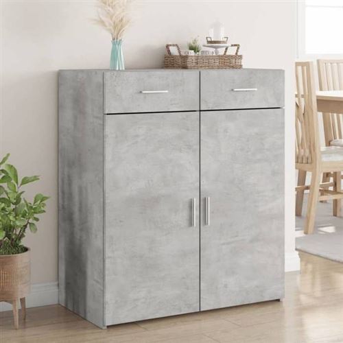 Vidaxl Gris Buffet Béton Bois D'ingénierie - Image 3